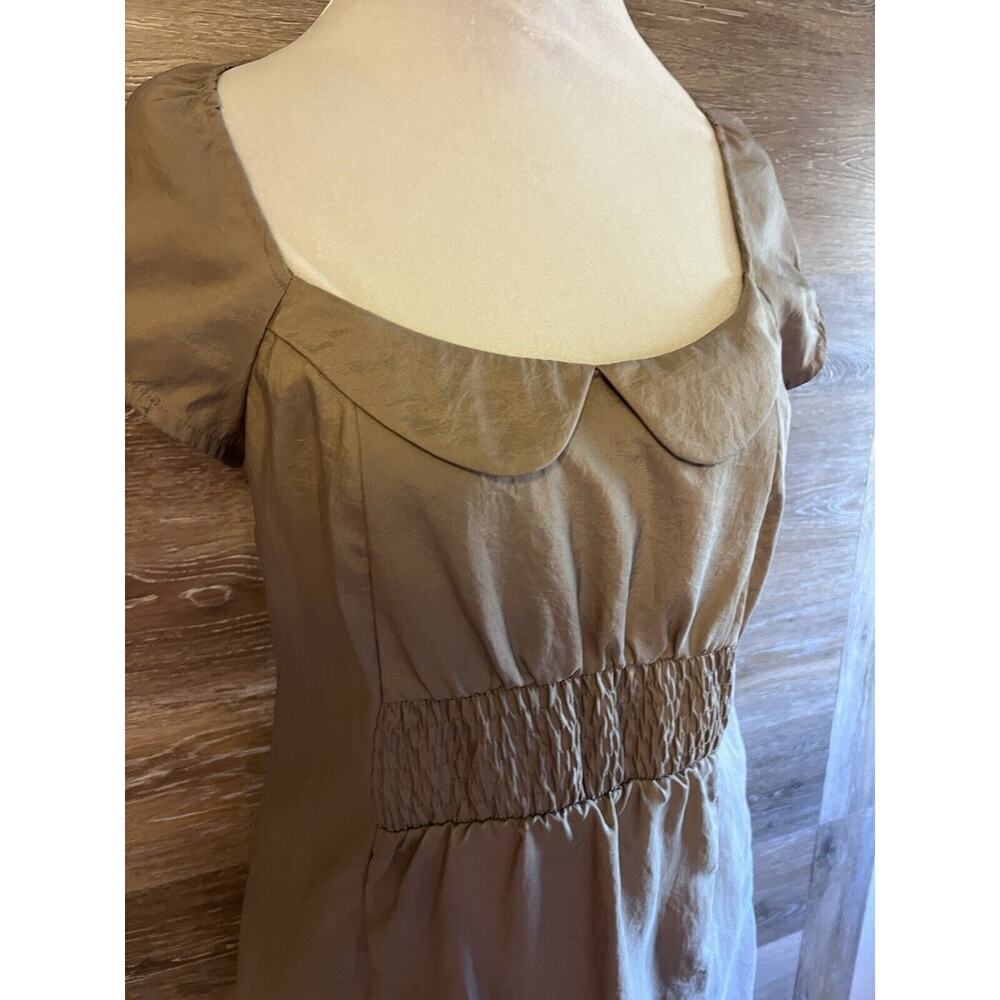 Anthropologie Maeve Dress Peter Pan Collar Short Brown Size 4 - Picture 2 of 11
